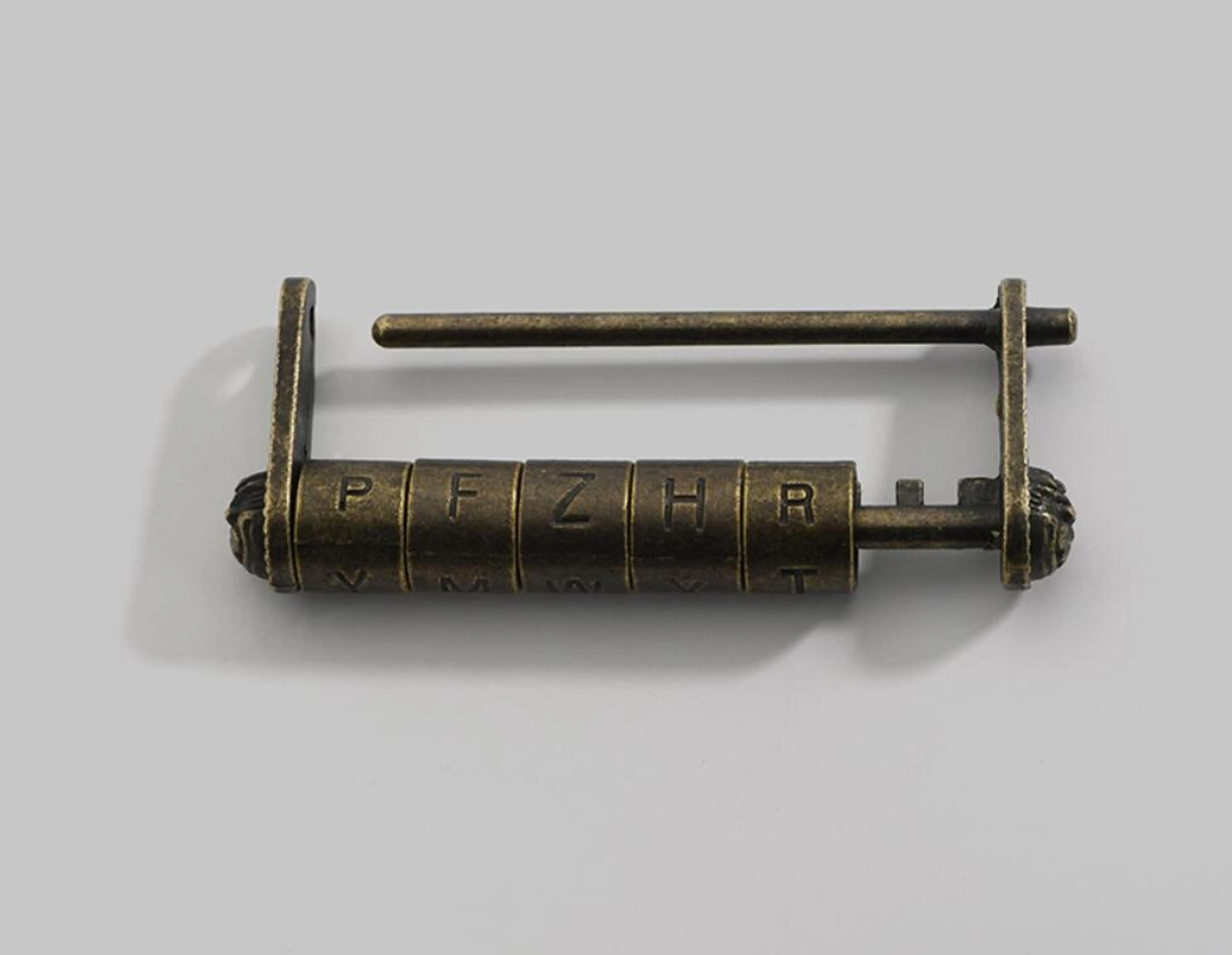 Винтажный/античный замок да Винчи из бронзы/латуни ручная резьба твердая фигурка