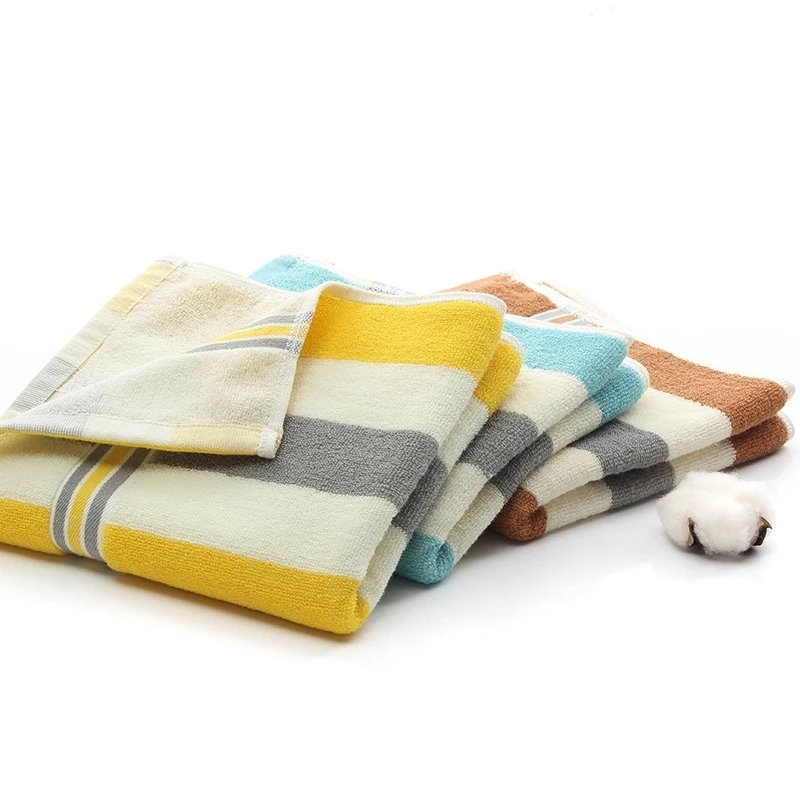 Cotton Color Stripe Long Travel Hotel Hostel Portable Washcloth Gym Yoga Running Large Towel Beach Sun Bath Towels Lovers Gift
