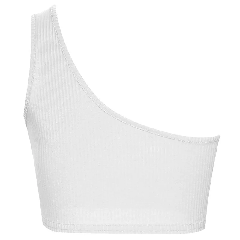 Бесшовный спортивный бюстгальтер женский топ для фитнеса йоги на одно плечо