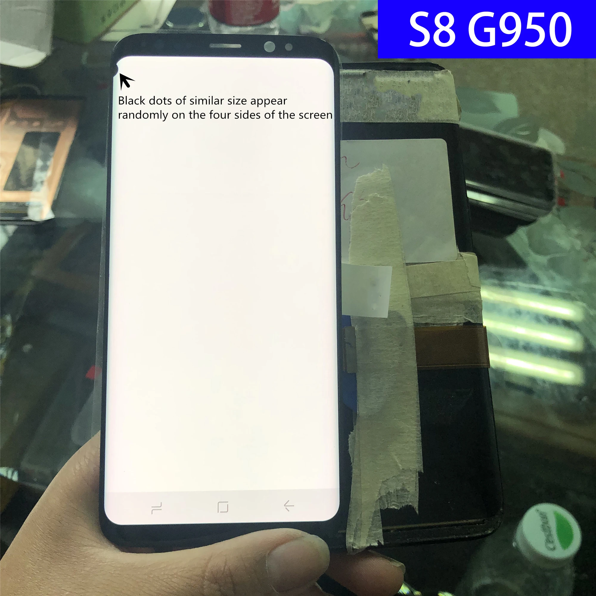 

With a Dot Original S8 Frame LCD For SAMSUNG Galaxy S8 LCD G950 G950F G950FD Display+Touch Screen Digitizer Assembly replacement