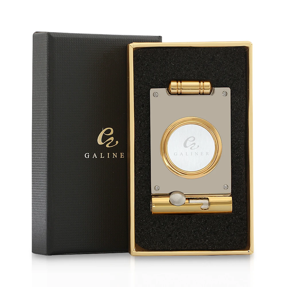 

GALINER Sharp Cigar Cutter Guillotine Metal Hole Puncher Cigar Drill Portable Stainless Steel Dould Cigar Punch Cutter