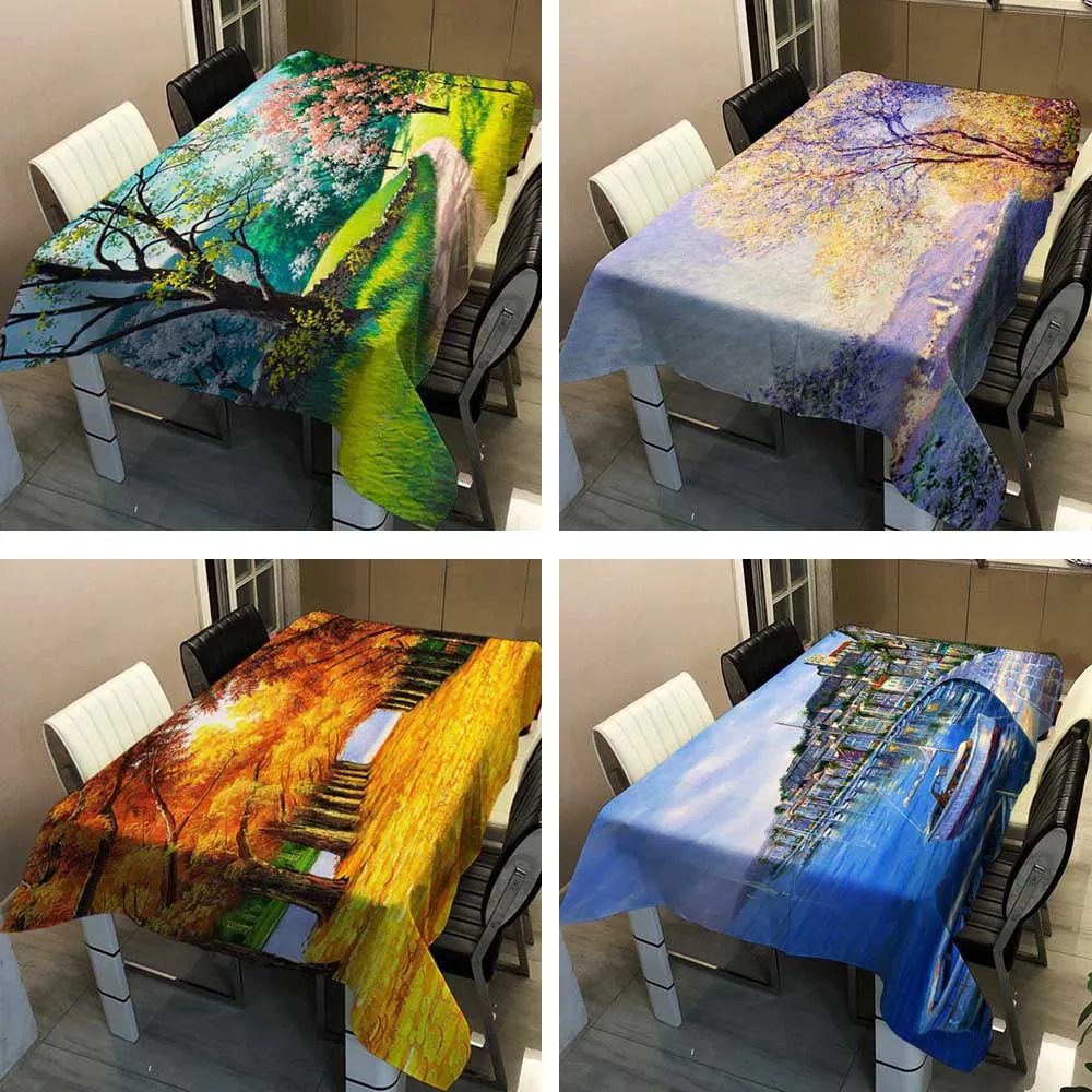 Скатерть для стола в стиле кантри прямоугольная Декоративная скатерть с принтом