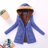 slim cotton padded coat autumn winter women medium long thicken outwear casual emboridery jacket