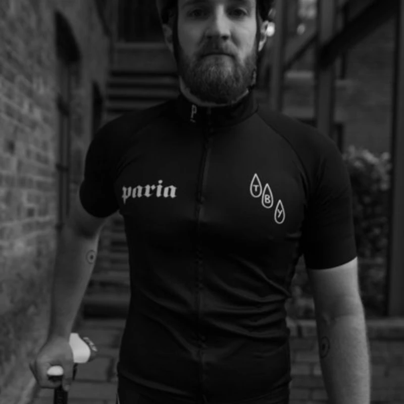 Pari Велоспорт Джерси для мужчин 2019 черная велосипедная одежда принт картонная