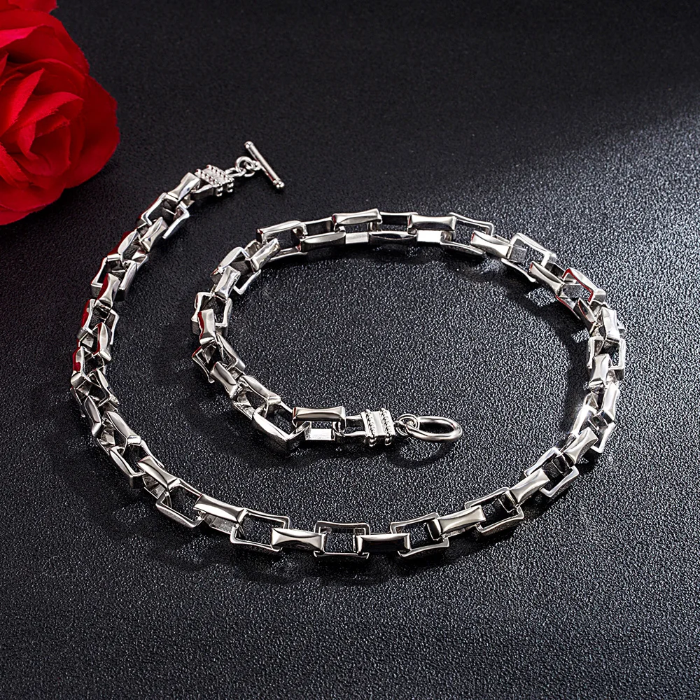Мужское ожерелье из серебра 925 пробы мм 49 см|sterling silver necklace|925 sterling necklacenecklace free shipping