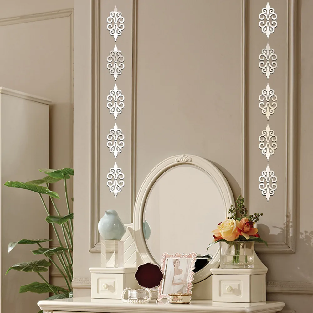 Art Pattern 3D Mirror Wall Sticker Home Decor For Living Room TV Backdrop Bedroom Porch Poster Peel &amp Stick Acrylic Wallpaper - купить по