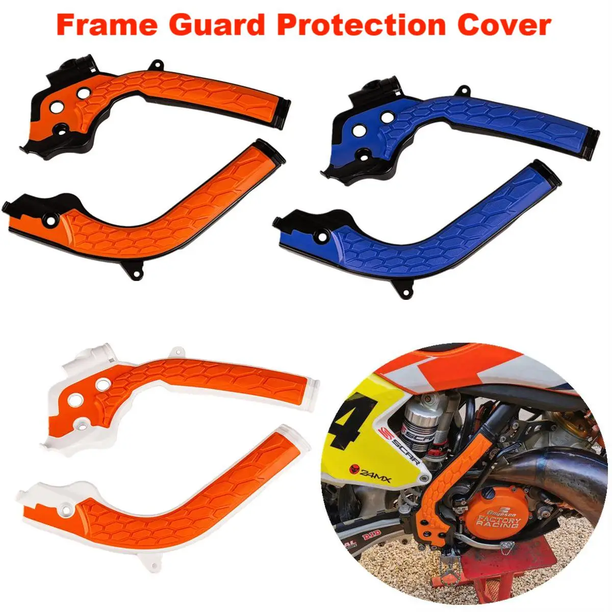 

X-Grip Frame Guard Protection Cover For Husqvarna TE FE FC SX SXF EXC EXC-F 125 150 250 300 350 450 Dirt Bike MX Motocross
