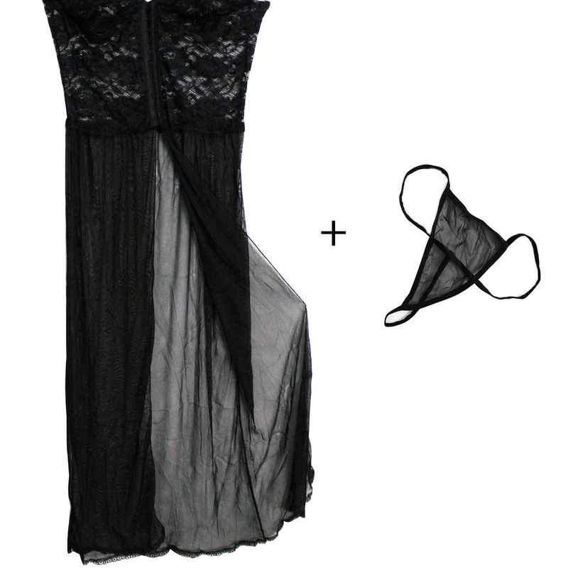 2020 новое женское сексуальное нижнее белье горячее длинное черное из вуали Lenceria