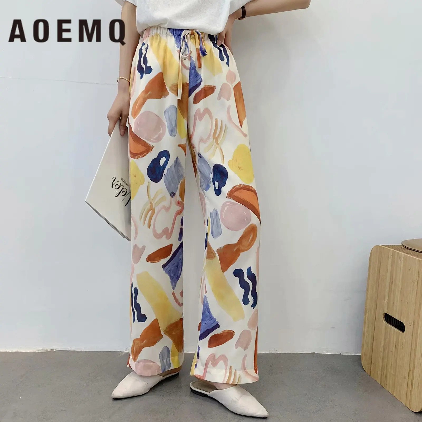 AOEMQ/модные штаны-шаровары в стиле хип-хоп для молодых взрослых летние пляжные