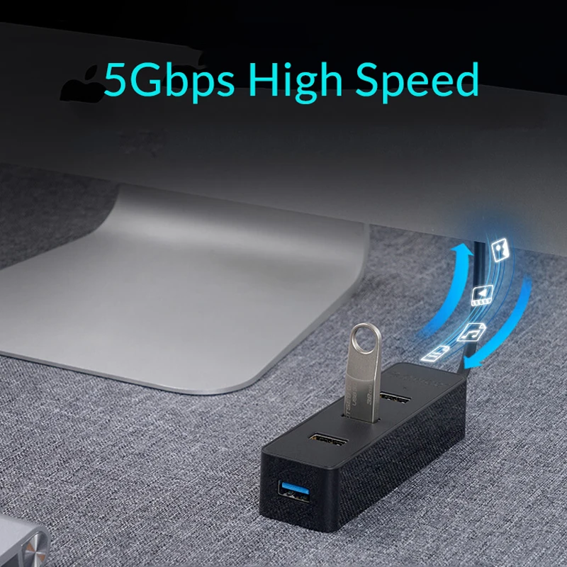 ORICO Мульти USB 2,0 3,0 4 порта концентратор 5 Гбит/с высокоскоростной USB3.0 разветвитель для ноутбука компьютера телефона планшета Mac OS
