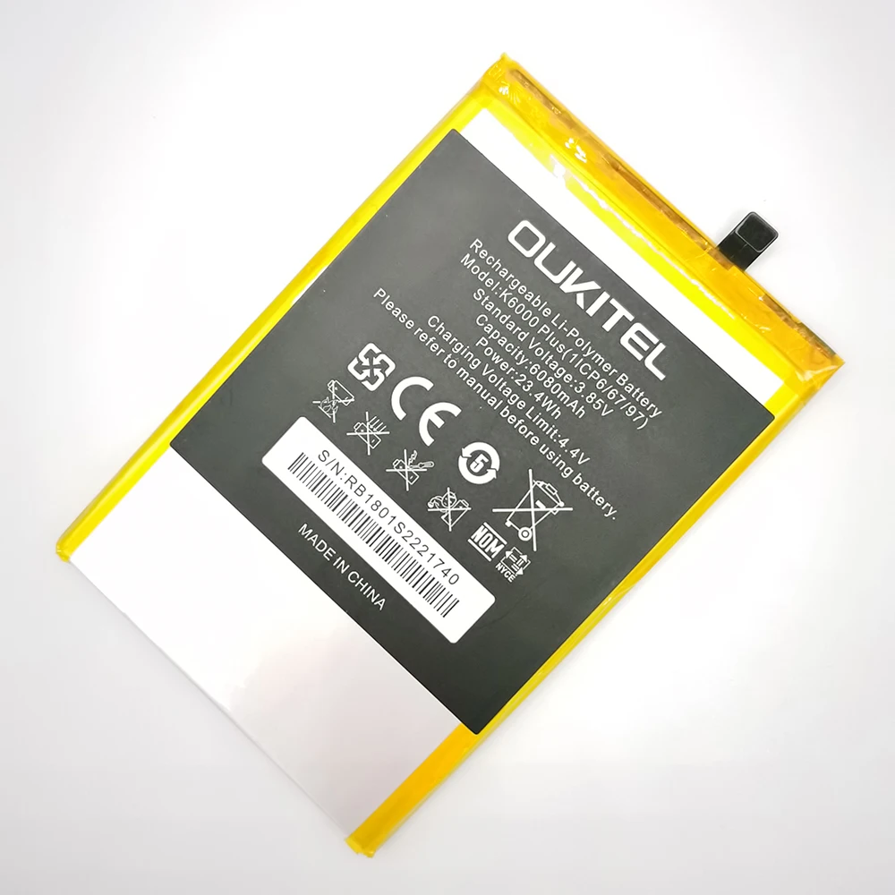 High Quality 6080mAh 3.85V Replacement OUKITEL K6000 plus Built in Smart Phone Battery for PLUS Cell |