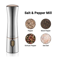 inkbird electric salt pepper grinder stainless steel spice mill seasoning processor adjustable coarseness kitchen cooking gadget