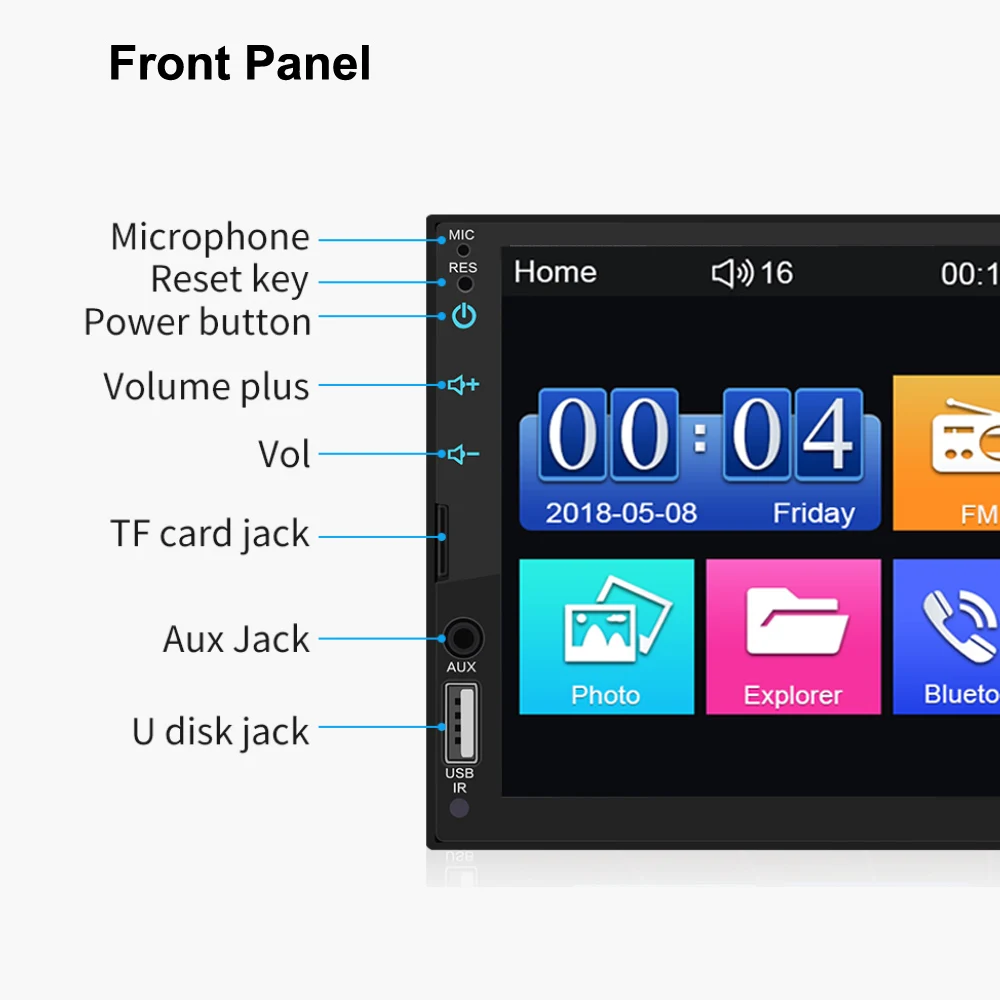 7 ''TFT сенсорный экран автомобильный MP5 плеер с Bluetooth FM радио приемник