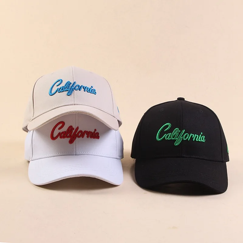 Высококачественная бейсболка с вышивкой надписи Калифорния хлопковая кепка