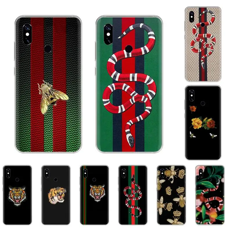 Итальянский роскошный брендовый чехол для телефона с изображением змеиной пчелы