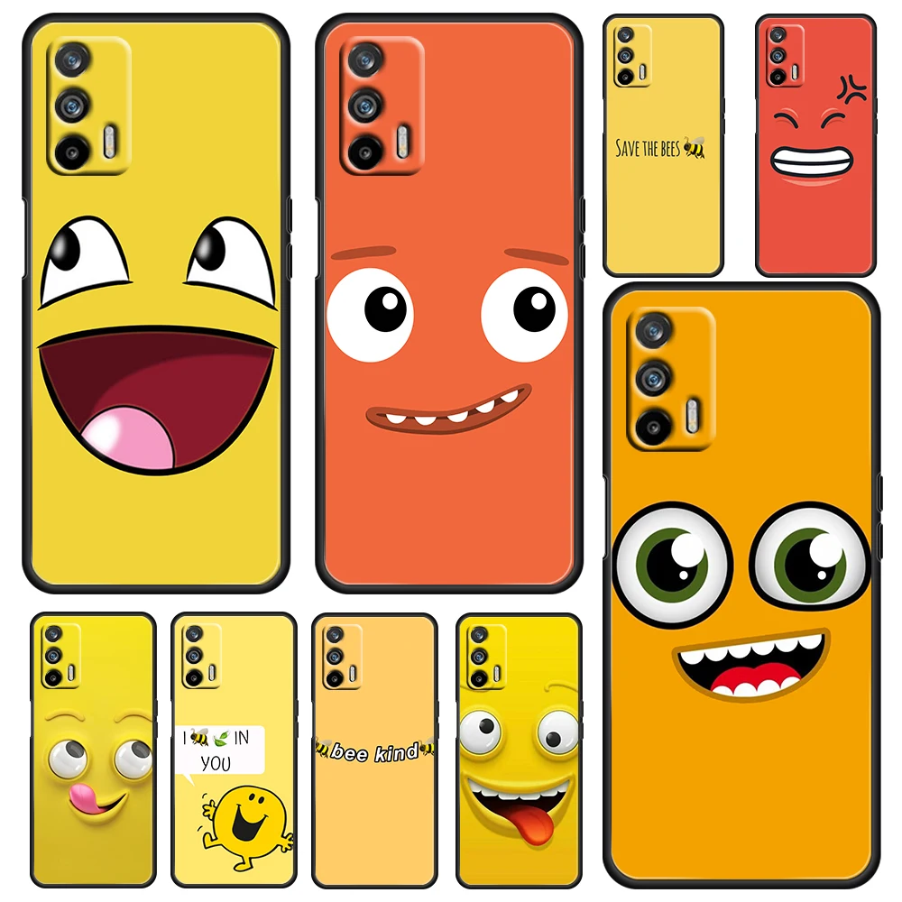

Funny funny Cute Smiley For OPPO Realme GT Explorer Master Neo Flash Edition C21 C20 C15 C11 C3 Soft Black Phone Case