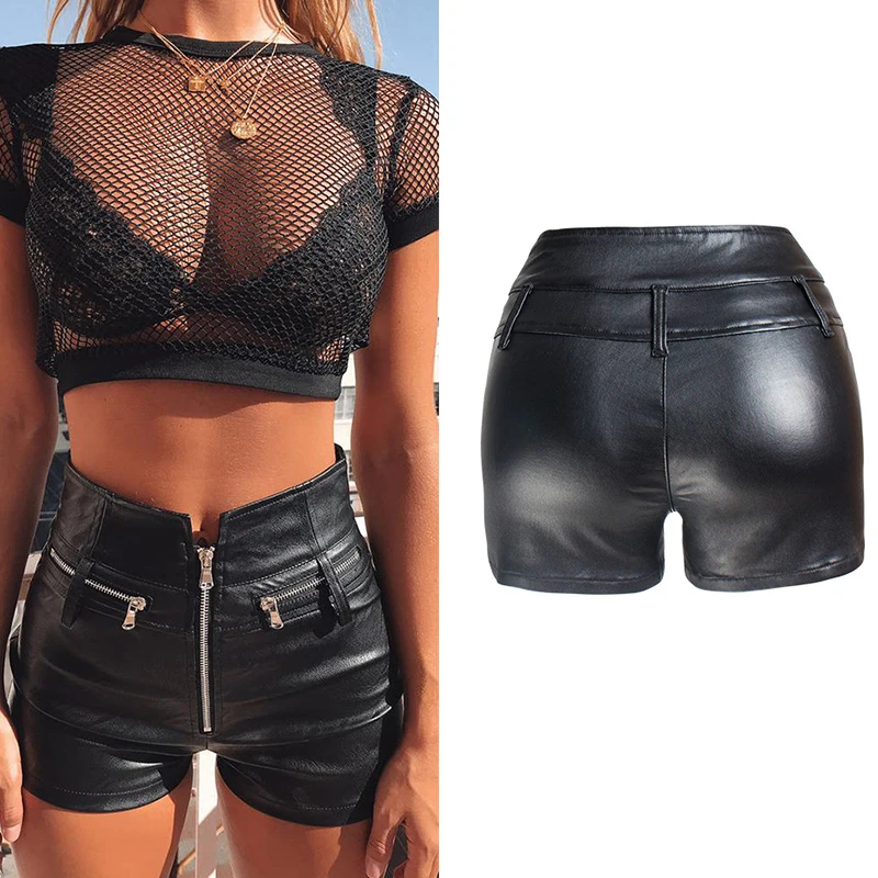 Women Lether Pants Women's Shorts Female Summer Women's Clothing 2021 Sweat Plus Size High Waisted Pants Leather Shorts 10 item image