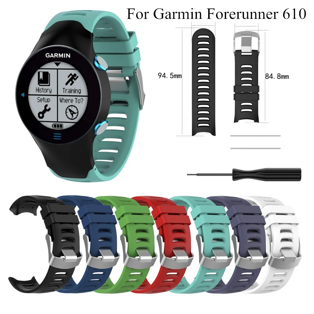 

Silicone Wrist Strap For Garmin Forerunner 610 Smart Watch Band Replacement Sport Wristband with Tools For Forerunner610