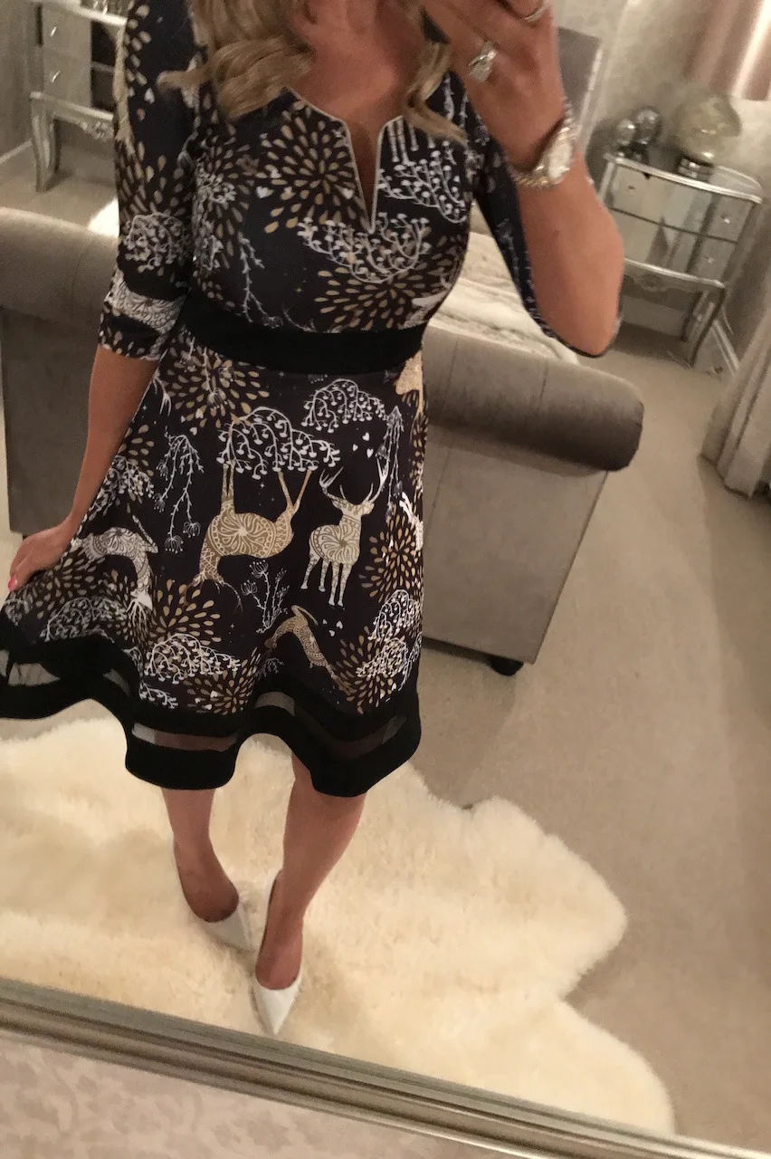 Женское платье с v образным вырезом Осень зима 2019 рождественское Санта Клауса