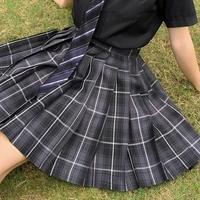 summer women skirts 2020 harajuku high waist plaid pleated skirts purple black gothic cosplay jk uniform student cute mini skirt