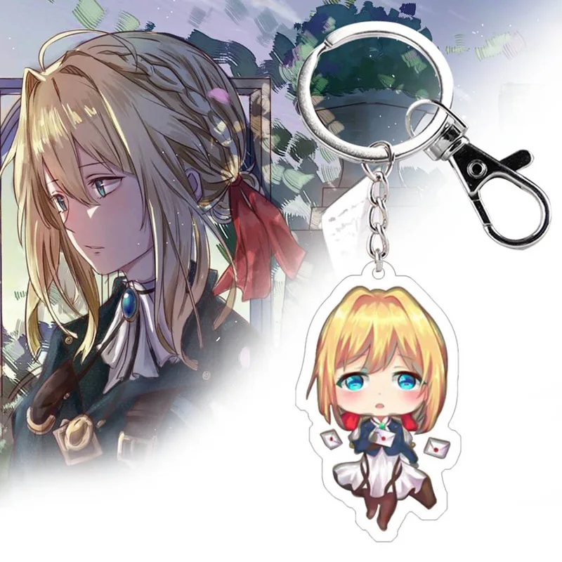 Модный Фиолетовый эвергарден аниме акриловый брелок милый забавный Porte Clefs сумка кулон ювелирные аксессуары Brelok Do Kluczy детские игрушки