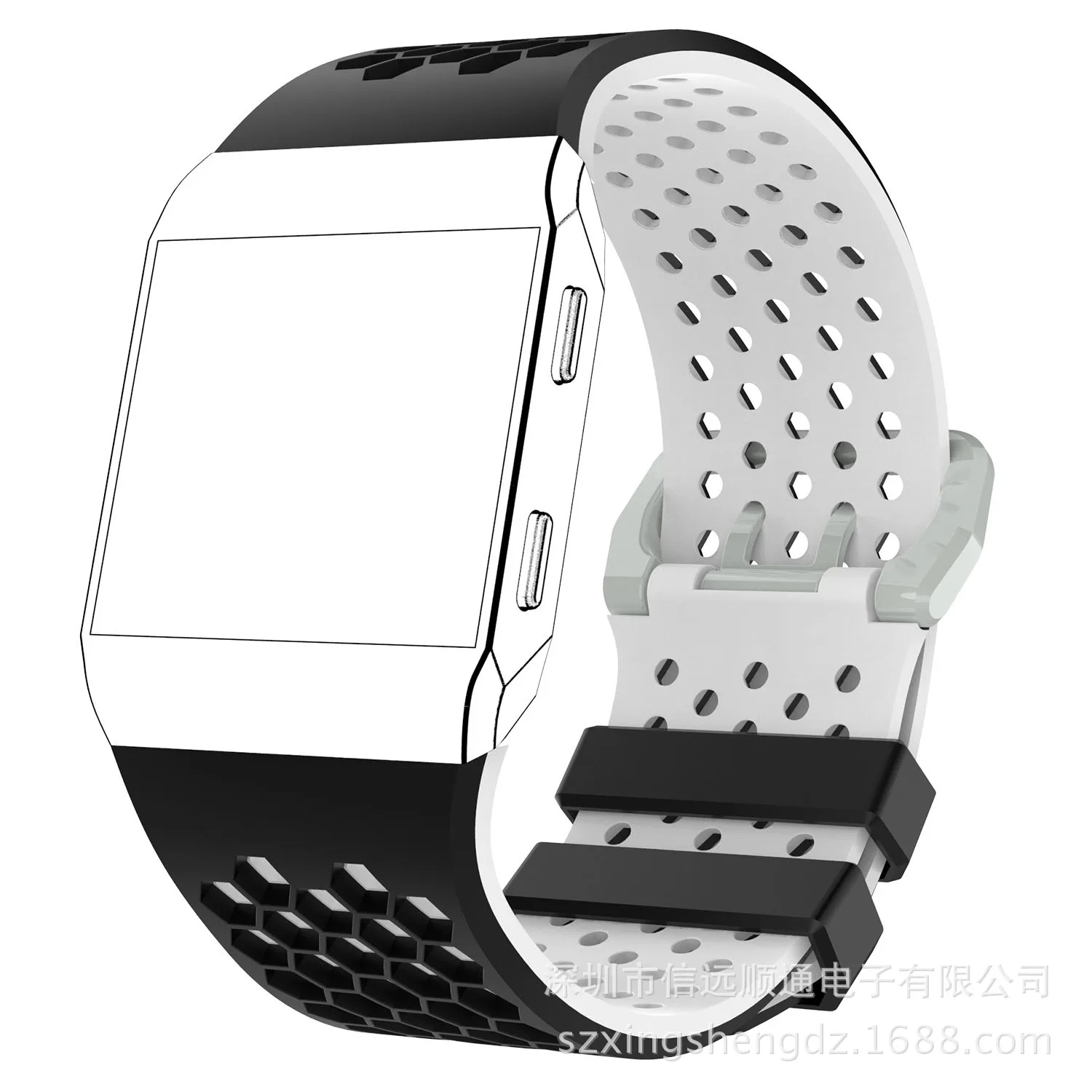 Высококачественный силиконовый ремешок для часов для Fitbit Ionic двухцветный сотовый дышащий браслет Спортивный Повседневный ремешок