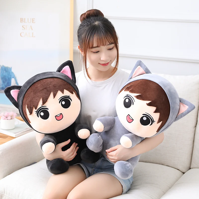 

Kawaii cute cat man plush toy pillow doll puppet car room family decoration kids friend pet holiday birthday gift