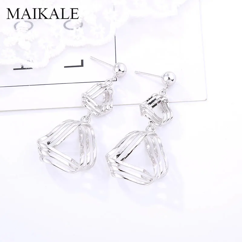 Женские Геометрические серьги MAIKALE новый многослойный треугольник большие