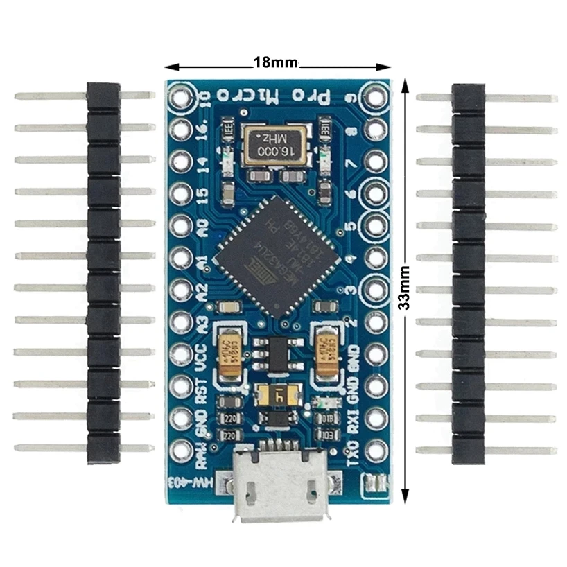 1 шт./лот Pro Micro для arduino ATmega32U4 5 В/16 МГц модуль с 2 рядным штыревым разъемом Leonardo в