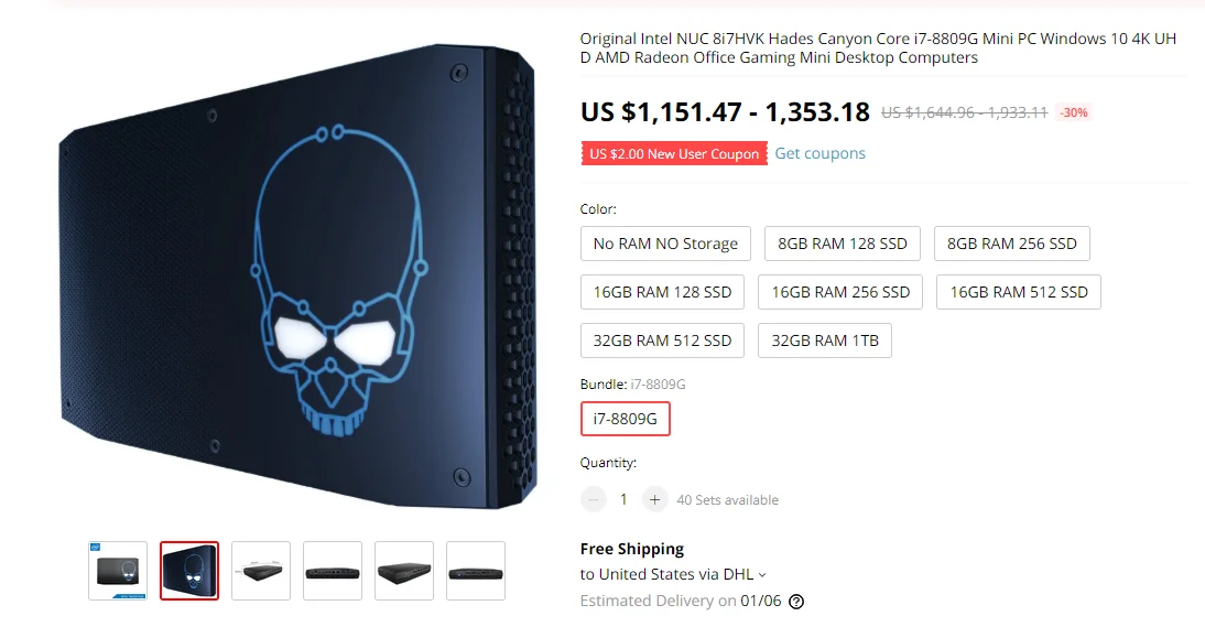 Процессор Intel Core NUC cpu i7-6770HQ Мини ПК Windows 10 4K USB 3,0 HDMI wifi BL Gigabit Ethernet офисный игровой настольный компьютер