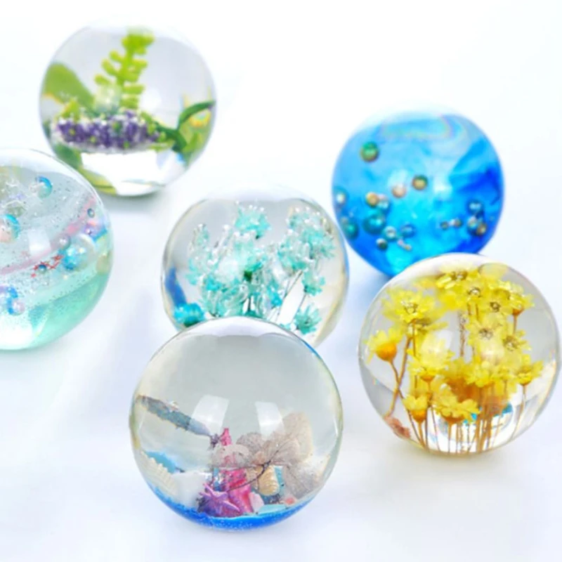 

7Pcs/Set Crystal Epoxy Resin Mold 3D Spherical Cylinder Pendant Casting Silicone Mould DIY Crafts Jewelry Making Tools