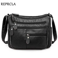 new casual women bag soft leather shoulder bags multi pocket pu handbag female crossbody messenger bags bolsa
