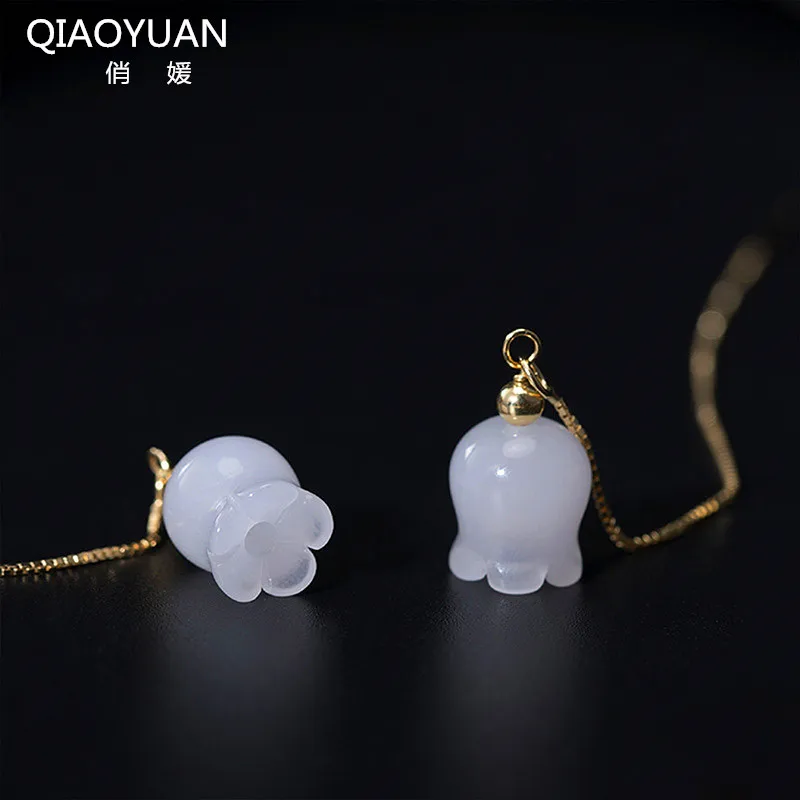 

Женские серьги из серебра 925 пробы, с нефритом