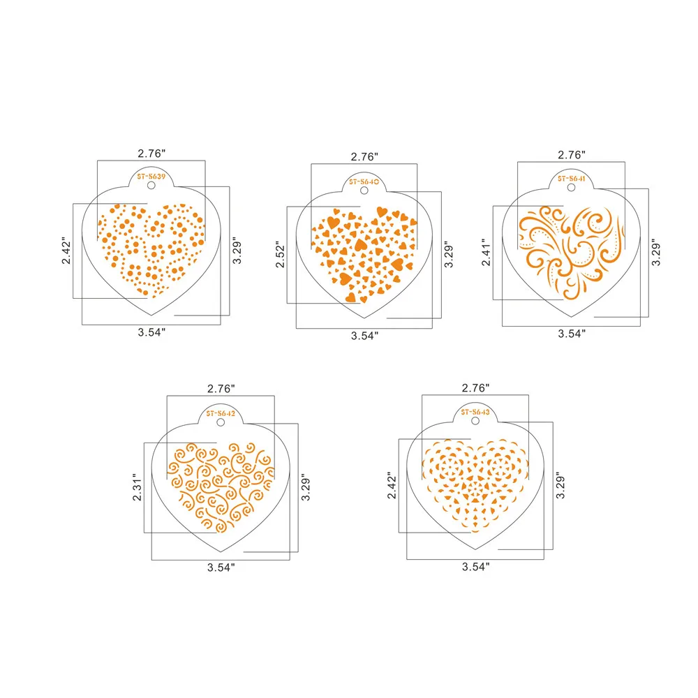 

Mini Heart Shape Cookies Stencil Coffee Stencils Template Valentine's Day Cake Mold Cake Decorating Tools Bakery Accessories
