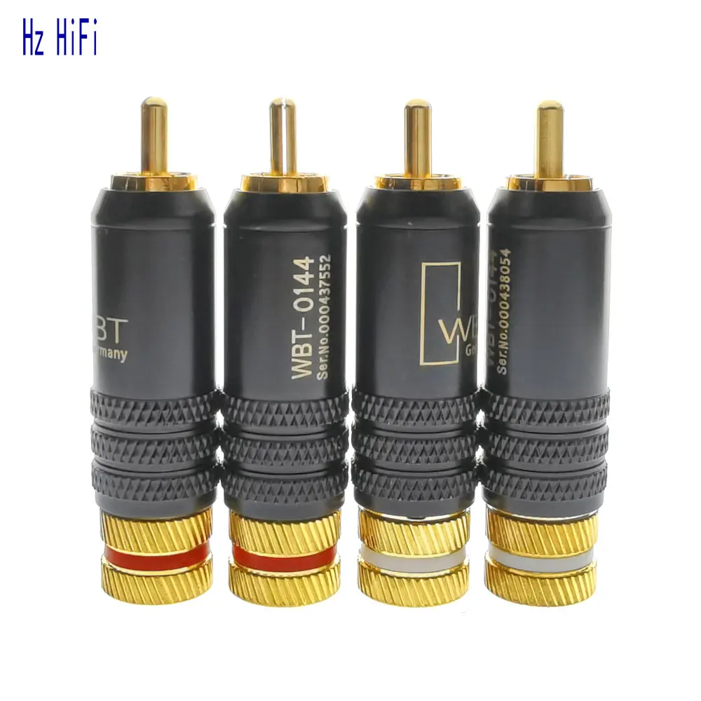 8 шт. Hi Fi Позолоченные RCA штекерные винты блокировка пайка аудио видео разъем DIY WBT