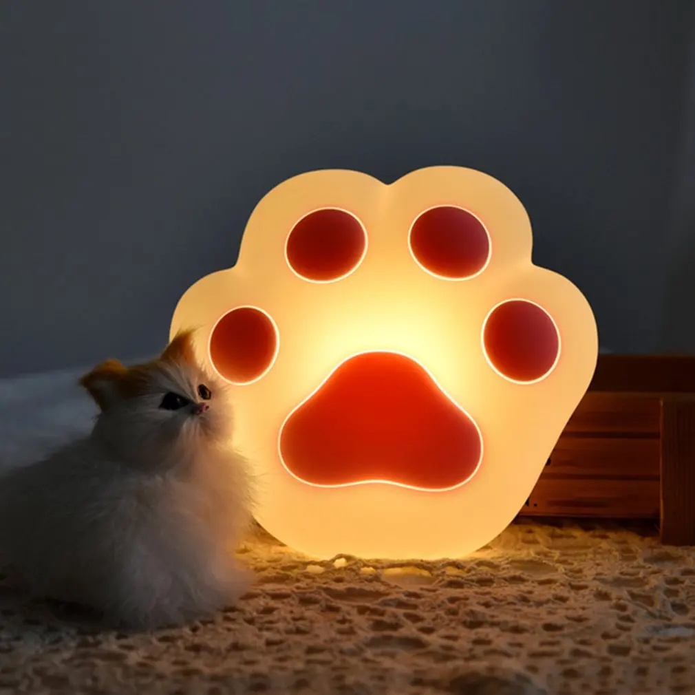 

Cat Paw Silicone Night Light Cartoon USB Charging Lamp Romantic For Bedroom Livingroom Home Decoration