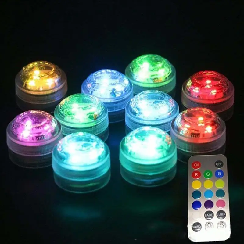 

Battery Operated 10 Leds RGB Submersible Light Underwater Night Lamp Vase Decoration Pool Lighting Supplies Accessories