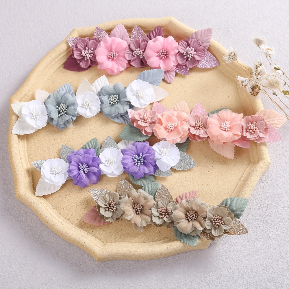 

Baby Hair Accessories Baby Girl Flower Headbands Full Handmade Bundle Nylon Elastic Headband for Baby Hairband Headwear 1Pcs