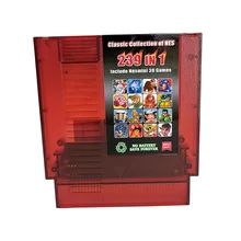 239 in 1 Multi Game Cartridge Memory Card 8 Bit 72 Pin for US NTSC NES Transparent red