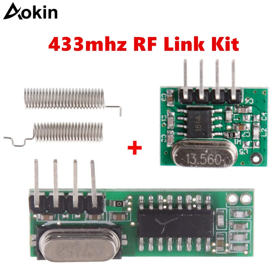 

433 Mhz Superheterodyne RF Receiver and Transmitter Module 433Mhz Remote controls For Arduino uno Wireless module Diy Kits