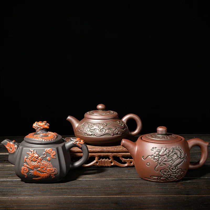 Чайные горшки с рисунком дракона Фиолетовый глиняный горшок из исинской глины