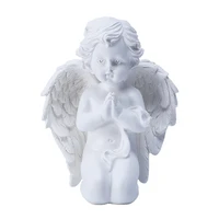 praying angel statue resin cute white angels figurine with wing for indoor outdoor home garden church desktop decoration crafts