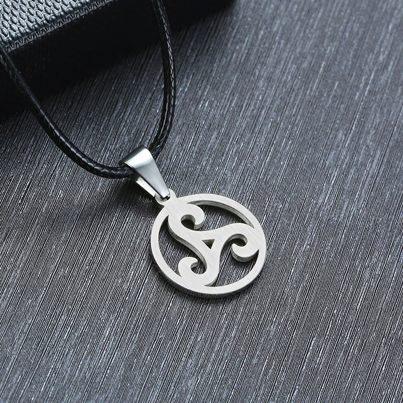 Серебряное ожерелье Triskelion с тройной спиральной подвеской, ожерелье из нержавеющей стали Bbc Renaissance, ювелирные изделия унисекс