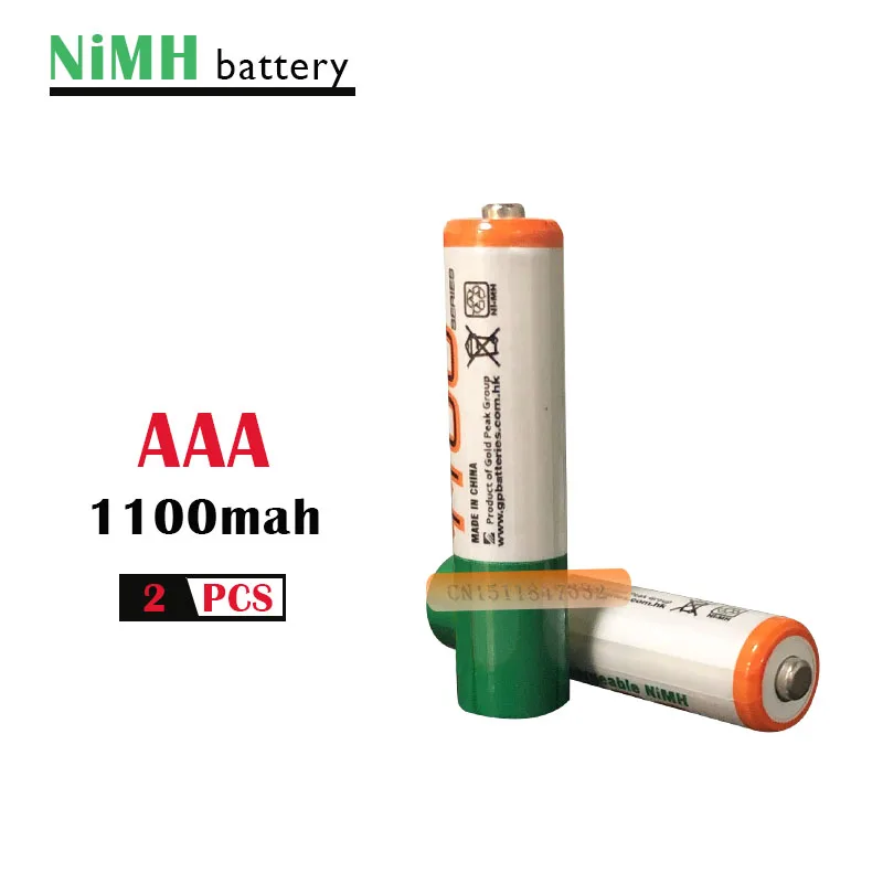 2 шт./лот, AAA 1,2 V Ni-MH аккумуляторная батарея 1100mah