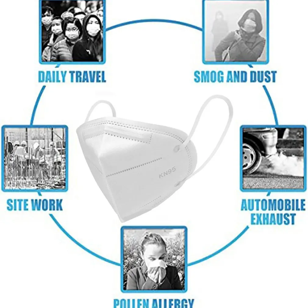 

50Pcs KN95 Masks Respirator Kn95mask Anti-dust Mouth Filter Facial Masks Protective Mask Reusable Ventilation Masks