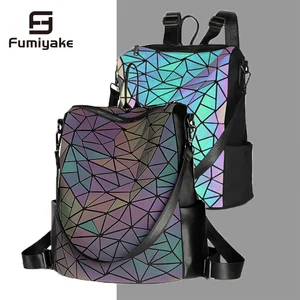 Роскошные женские вместительные сумки, дизайнерский многофункциональный рюкзак, модные светящиеся сумки через плечо с геометрическим узором