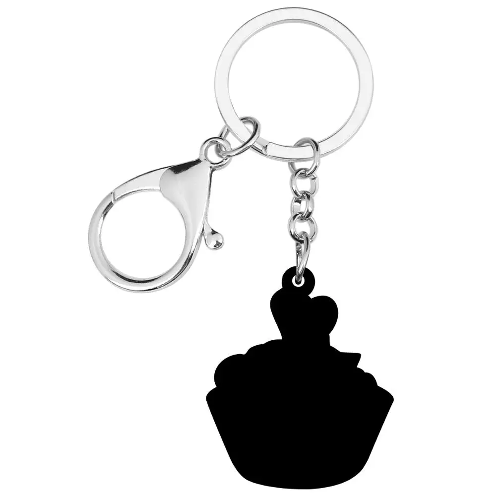 WEVENI Акриловый брелок для ключей Cake Cup в форме сердца на День святого Валентина для женщин, девушек, любовников и подростков в подарок на сумке, в автомобиле или кошельке.