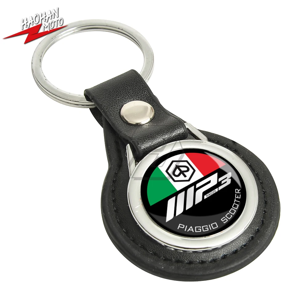 

For Piaggio MP3 Scooter Keychain Motorcycle Key Ring Leather