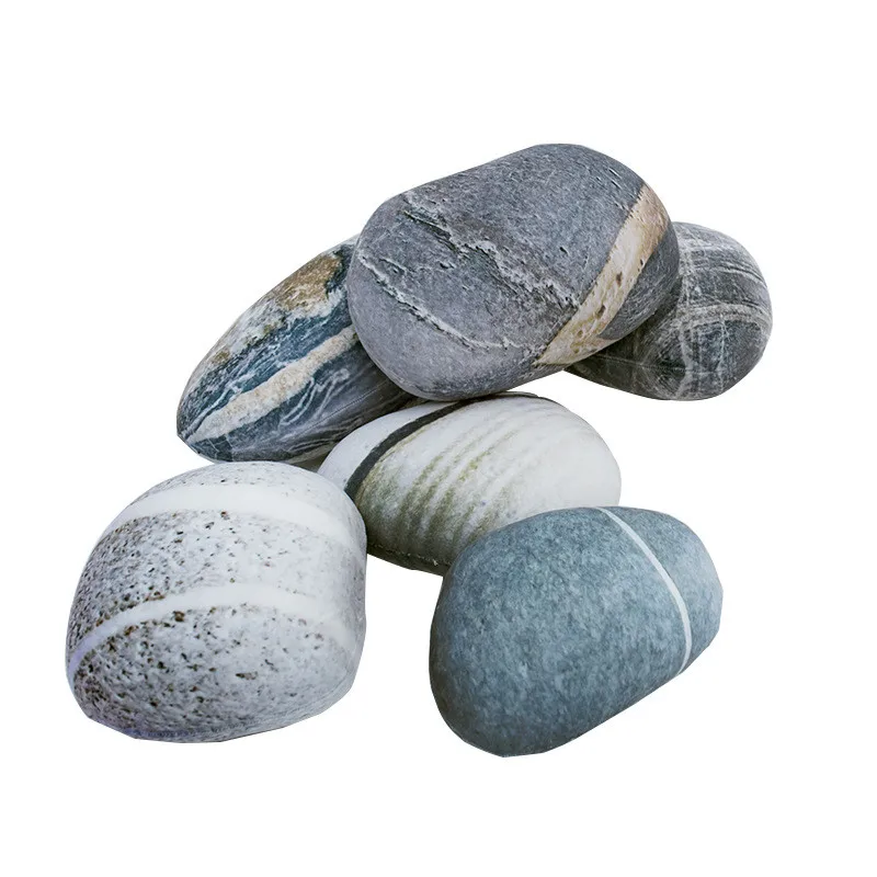 6PCS Creative Decor Pillow Soft Pebble Stone Sofa Simulated For Movie Props Home Cushion Kids Gifts | Дом и сад