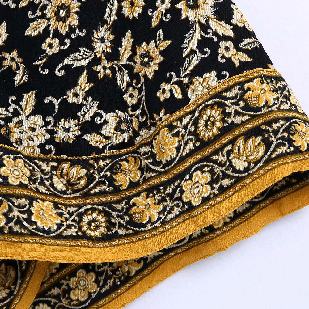 

Unizera Europe and America 2021 summer new high waist slim and versatile printed cage skirt for women